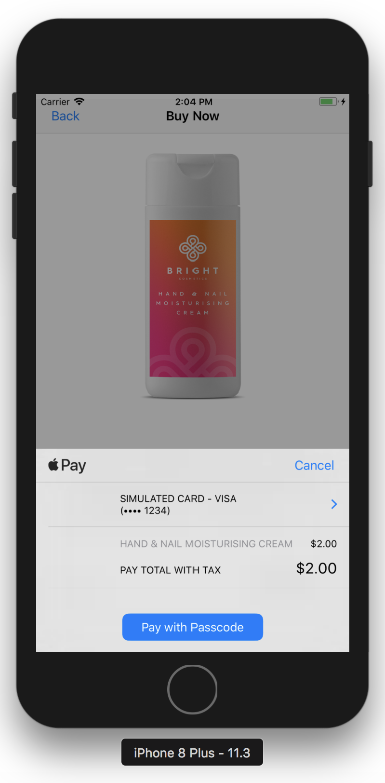 Verify that you can see Apple Pay.